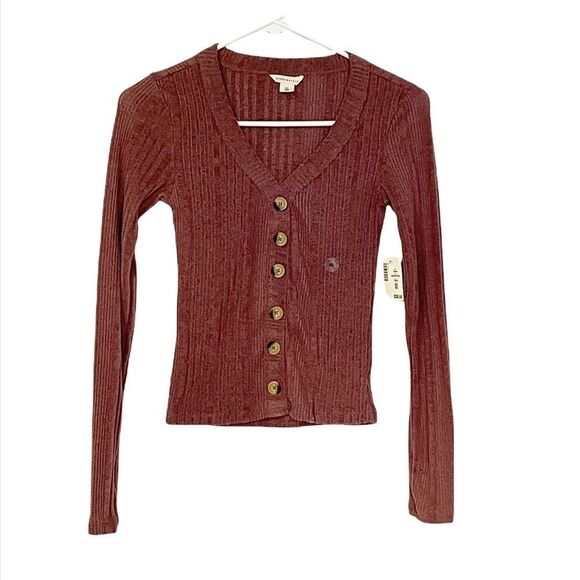 Aeropostale Lilac Ribbed Knit Cardigan XS - Picture 1 of 8